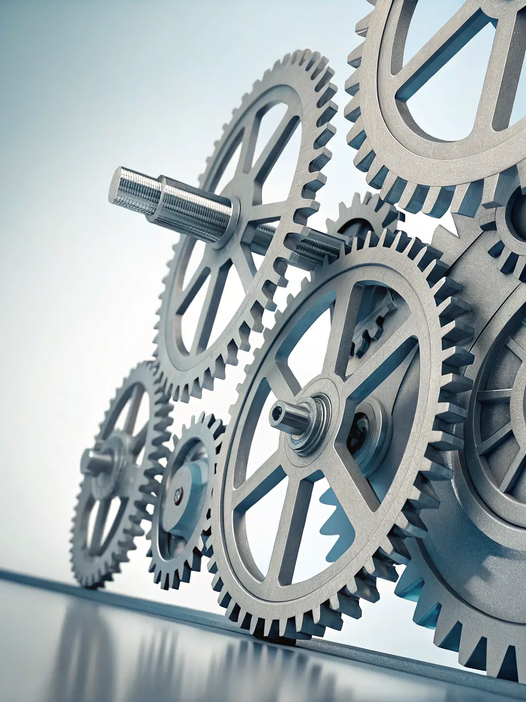 A helical gearbox with a cutaway view, revealing the internal gears and demonstrating its robust construction and efficient power transmission capabilities.