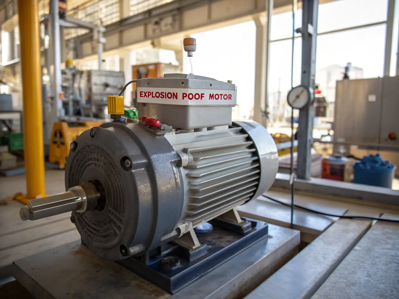A high-efficiency motor (IE3) operating in an industrial setting, highlighting its energy-saving capabilities and contribution to sustainable operations.